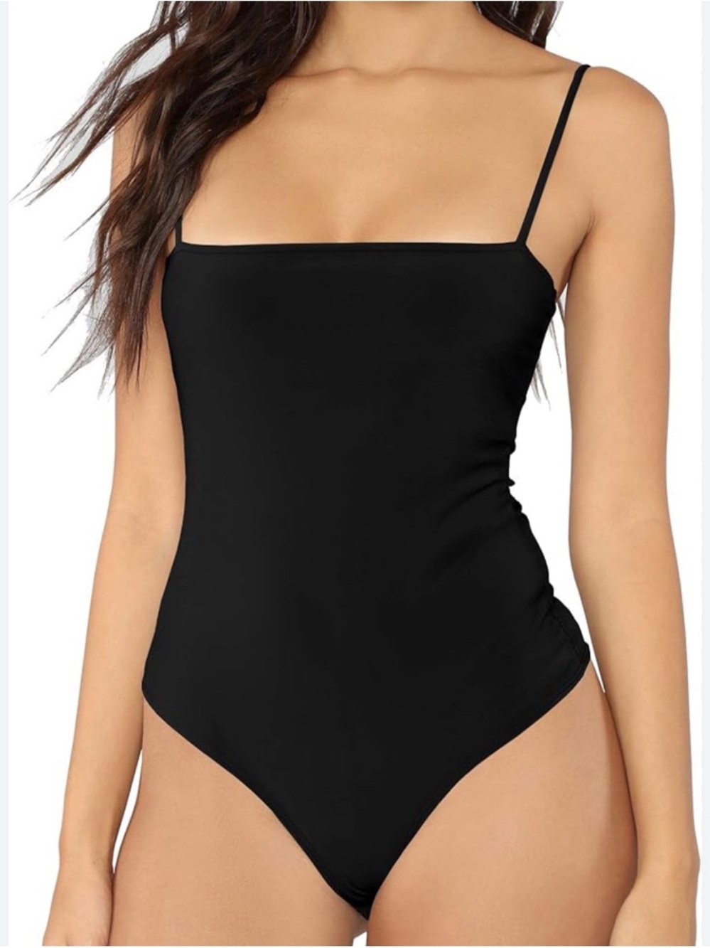 •FREE PEOPLE INTIMATELY•NWT BLACK HIGH OPEN STRAPPY BACK BODYSUIT SIZE LARGE